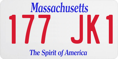 MA license plate 177JK1
