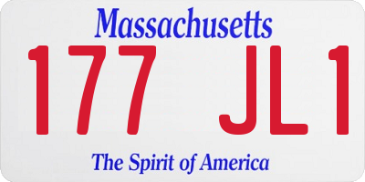 MA license plate 177JL1