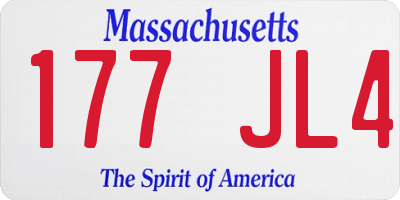 MA license plate 177JL4