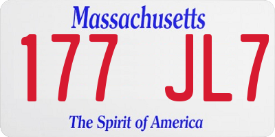 MA license plate 177JL7