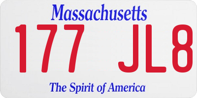 MA license plate 177JL8