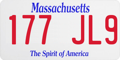MA license plate 177JL9