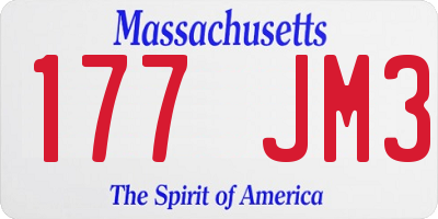MA license plate 177JM3