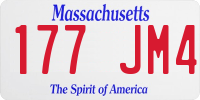 MA license plate 177JM4