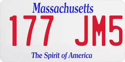 MA license plate 177JM5