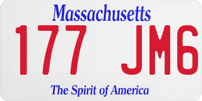 MA license plate 177JM6