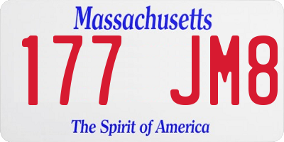 MA license plate 177JM8