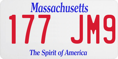 MA license plate 177JM9
