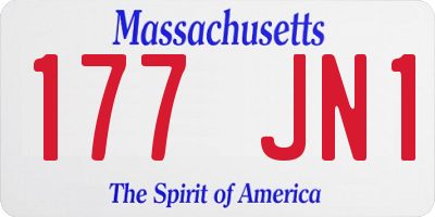 MA license plate 177JN1