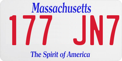 MA license plate 177JN7