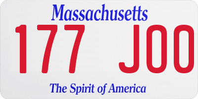 MA license plate 177JO0