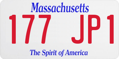 MA license plate 177JP1