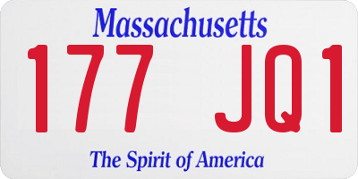 MA license plate 177JQ1