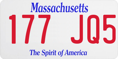 MA license plate 177JQ5
