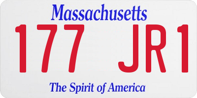 MA license plate 177JR1