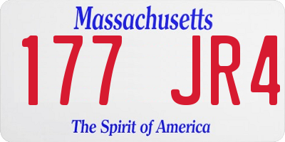 MA license plate 177JR4