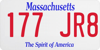 MA license plate 177JR8