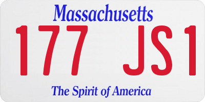 MA license plate 177JS1