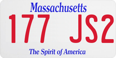 MA license plate 177JS2