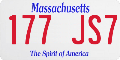 MA license plate 177JS7