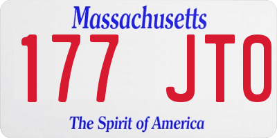 MA license plate 177JT0