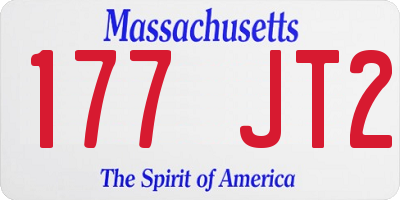 MA license plate 177JT2