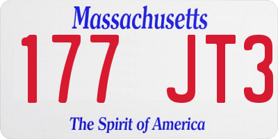 MA license plate 177JT3