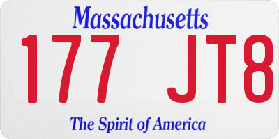 MA license plate 177JT8