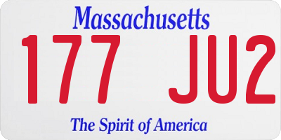 MA license plate 177JU2