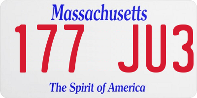 MA license plate 177JU3
