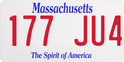 MA license plate 177JU4