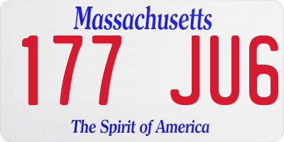 MA license plate 177JU6