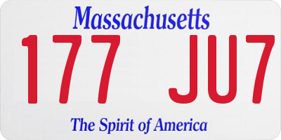 MA license plate 177JU7