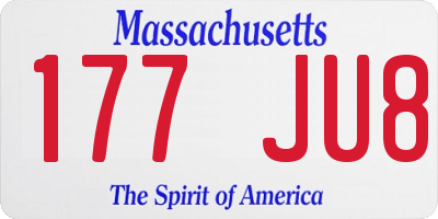MA license plate 177JU8
