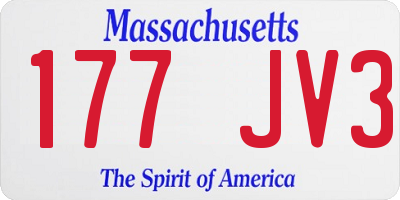 MA license plate 177JV3