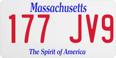 MA license plate 177JV9
