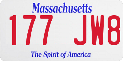 MA license plate 177JW8