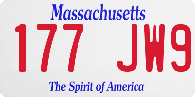 MA license plate 177JW9