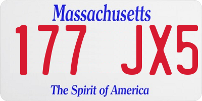MA license plate 177JX5