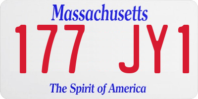 MA license plate 177JY1