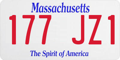 MA license plate 177JZ1