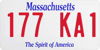 MA license plate 177KA1