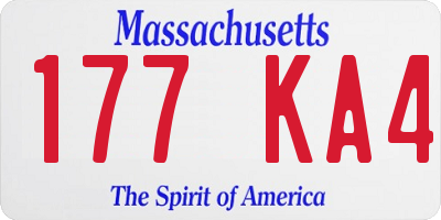 MA license plate 177KA4