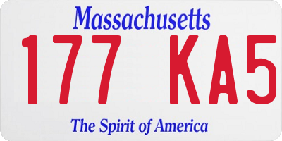 MA license plate 177KA5