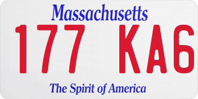 MA license plate 177KA6