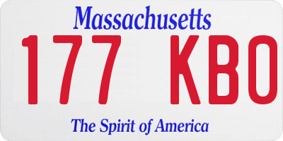 MA license plate 177KB0