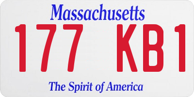 MA license plate 177KB1