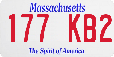 MA license plate 177KB2