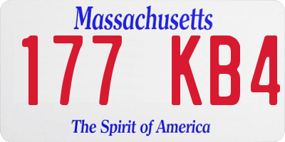 MA license plate 177KB4