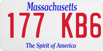 MA license plate 177KB6